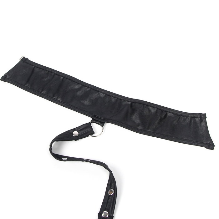 Платье из искусственной кожи и ремешками на руки и шею Star Night с трусиками, черный, XL