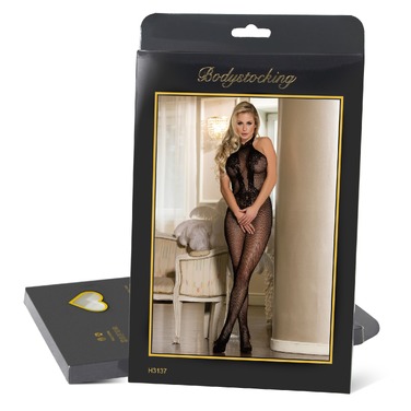 Комбинезон сеточка с открытым доступом и открытой спиной Star Night черный, XS-M