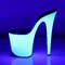 Шльопанці Pleaser Flamingo-801UV, каблук 8 дюймів, шльопанці PF 4 дюйми, прозорі/білі