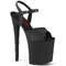 Босоніжки Pleaser Naughty-809 *8 дюймів на підборах, 4 дюйми PF Comfort Width з ремінцем на щиколотці, чорні, веганська шкіра