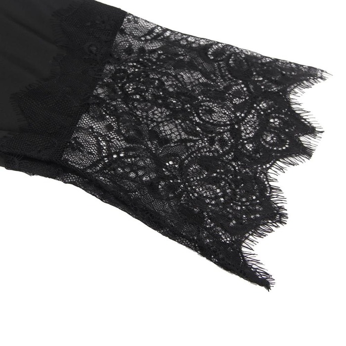 Халат-міні з мереживною спинкою Star Night чорний, XS/S