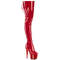 Чоботи Pleaser Adore-3850 *7 дюймів на підборах, 2 3/4 дюйма з еластичною шнурівкою ззаду, блискавка збоку, червоний еластичний лак
