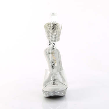 Босоніжки Elegant-442 на підборах 4 1/2 дюйма, босоніжки PF 1 дюйм з манжетою на щиколотці RS, прозорі