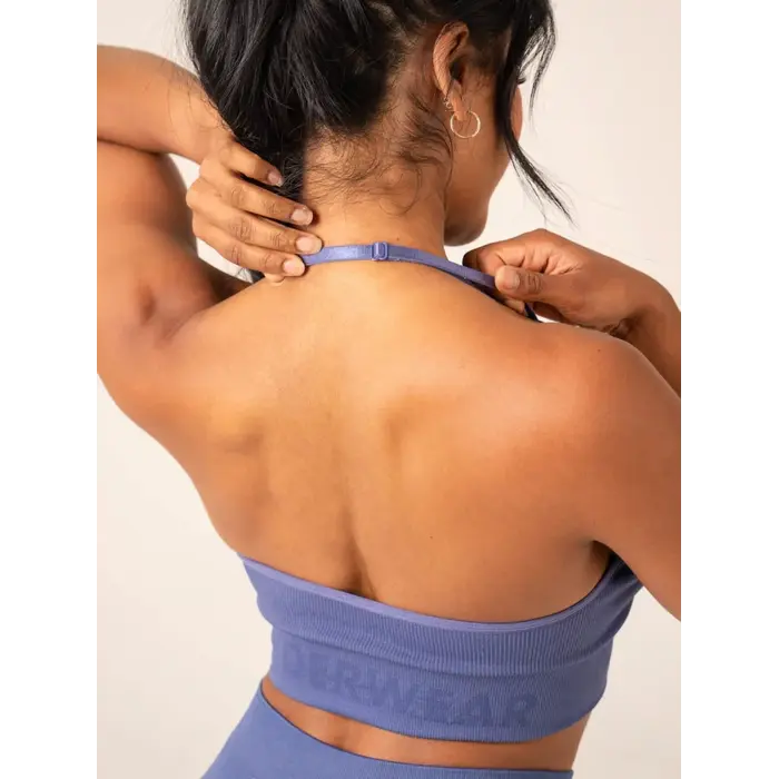 Топ Ryderwear Lift Rib Seamless Halter Sports Bra - Denim Blue