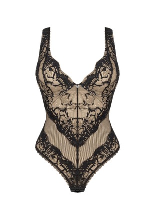 Боди кружевной Obsessive Olvidia, черный, M/L