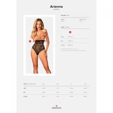 Трусики з високою талією Obsessive Bielizna-Arienna figi M/L