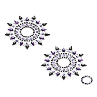 Украшения со стразами для груди Gloria Petits Joujoux, фиолетово-черные
