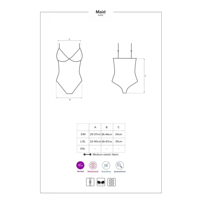 Костюм Покоївка Obsessive Maid синій з білим фартухом, L/XL