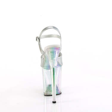 Босоніжки Flamingo-809HT *8 дюймів на підборах, 4 дюйми з голографічним тоном та ремінцем на щиколотці, сріблясті