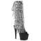Сапоги Pleaser Adore-2024RSF, каблук 7 дюймов, эластичные, из PF-кожи, со шнуровкой, 2 3/4 дюйма, молния сбоку, чёрная искусственная кожа/чёрный