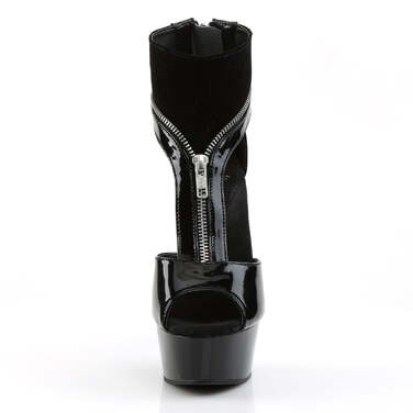 Босоніжки Delight-690 *6 дюймів на підборах, 1 3/4 дюйма з відкритим носком, Т-подібним ремінцем, чорні