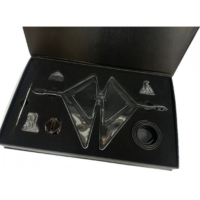 Маска лисиці Lockink, натуральна шкіра, чорна, One Size