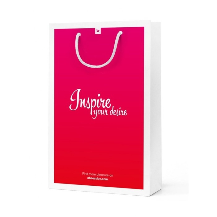 Боді тілесний Obsessive Nudelia з рожевим оздобленням, S/M