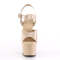 Босоніжки Pleaser Adore-708N на підборах 7 дюймів, з ремінцем на щиколотці 2 3/4 дюйма, бежеві