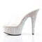 Шлепанцы Pleaser Bejeweled-601DM, каблук 6 дюймов, 3,5-сантиметровый PF-слайд, прозрачный/серебристый