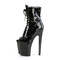 Чоботи Pleaser Boots Xtreme-1021 на підборах 8 дюймів, чоботи на шнурівці з відкритим носком 4 дюйми, з блискавкою збоку, чорні