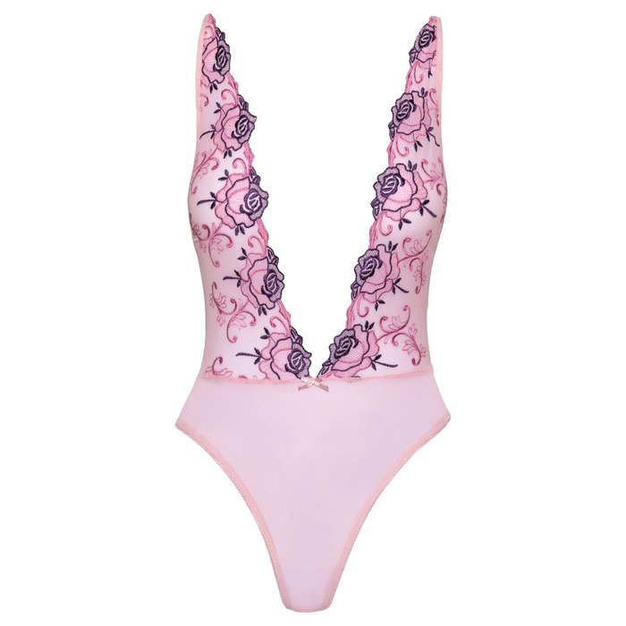 Нежное розовое боди с глубоким вырезом Kissable S/M