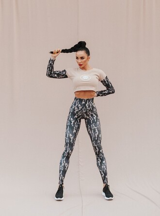 Топ Fitzona BROWN TOP LONG SLEEVE BROWN MILITARY