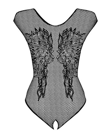 Боди c узором крыльев на спине Obsessive B112 и открытым доступом, черный, XL/XXL