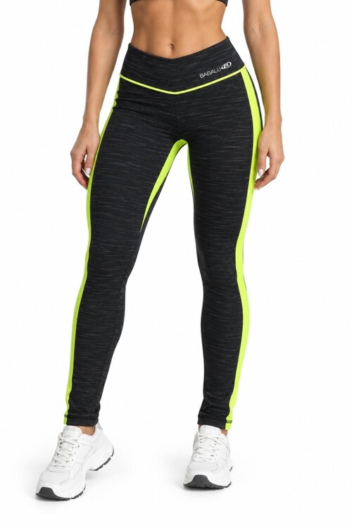Жіночі спортивні легінси Babalu Black-Green з високою посадкою для фітнесу та йоги
