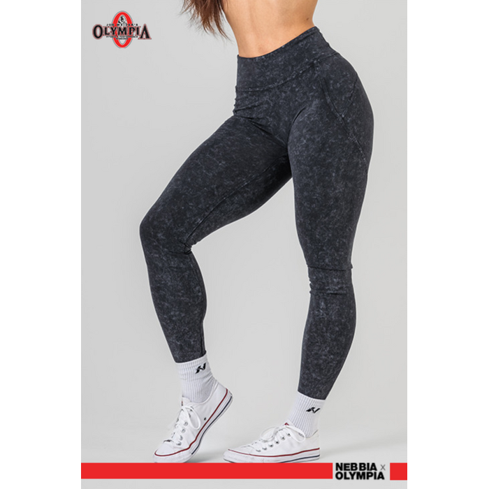 Легінси Nebbia Washed High Waisted Leggings GYM WARRIOR Black 776