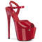 Босоножки Pleaser Jubilant-09, каблук 7 дюймов, босоножкии со скрытым ремешком на щиколотке шириной 3 дюйма, красные лакированные