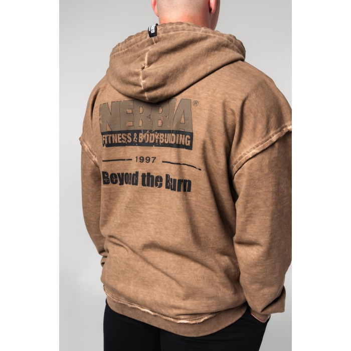 Кофта Nebbia Washed-off Zip Up Hoodie GYM BRO Light Brown 362