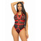 Портупея Studded O-Ring Harness Teddy з бантом та кільцем по центру, червона, розмір S