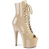 Ботильоны Adore-1021, каблук 7 дюймов, высота 2 3/4 дюйма, открытый носок, шнуровка, боковая молния, бежевый