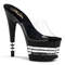 Шльопанці Pleaser Adore-701LN *7 дюймів на підборах, 2 3/4 дюйма з прозорим низом, прозорі/чорні