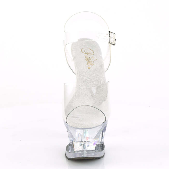 Босоніжки Moon-708DIA *7 дюймів на підборах, 2 3/4 дюйма з вирізом PF, ремінець на щиколотці, з діамантами, прозорі