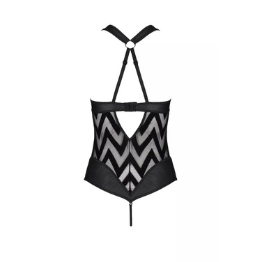 Боди с графическим узором Passion HIMA BODY черный, S/M