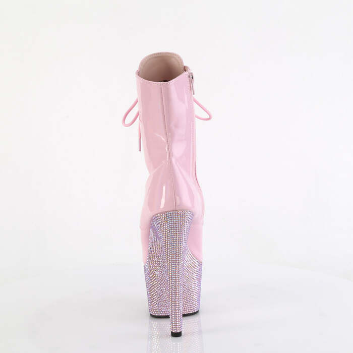 Чоботи Bejeweled-1021-7 *7 дюймів на підборах, 2 3/4 дюйма з відкритим носком та застібкою-блискавкою збоку, рожеві