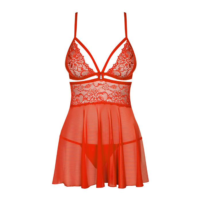 Бебидолл Obsessive 838-BAB-3 с кружевным лифом, красный, S/M