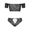Комплект мереживний топ і трусики Obsessive Inessita set Black XL / XXL