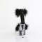 Босоніжки Pleaser Delight-624F на підборах 6 дюймів, босоніжки з хутра марабу 1 3/4 дюйма з манжетою на щиколотці, блискавка ззаду, прозорі/чорні