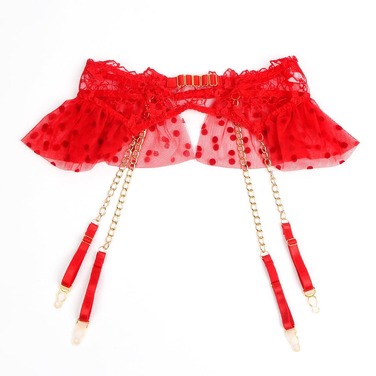 Красный сексуальный кружевной комплект белья Star Night 4 предмета, M (без коробки)