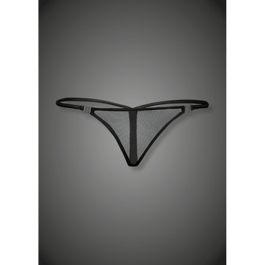 Трусики сетка стринги с застежками F119 Noir Handmade S