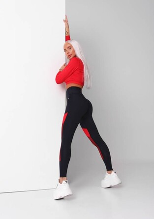 Топ спортивний Fitzona Red Jacket з блискавкою, компресійний для фітнесу та йоги