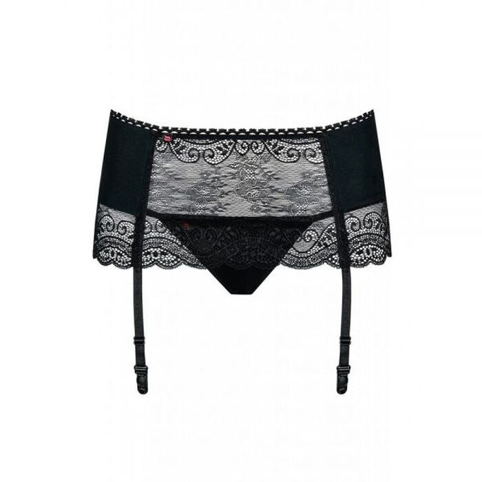 Пояс для чулок стринги Obsessive Miamor L/XL черный
