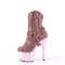 Чоботи Pleaser Adore-1029CHRS *7-дюймовий каблук, 2 3/4-дюймові оздоблені ботильйони PF RS, блискавка збоку, ніжно-рожеві