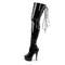 Сапоги Pleaser Delight-3063, каблук 6 дюймов, ботфорты с PF-застежкой сзади 1 3/4 дюйма, молния сбоку, чёрные