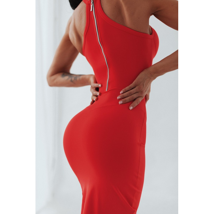 Плаття Fitzona RED DRESS WITH NECK DETAIL AND ZIPPER