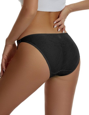 Трусики кружевные с декоративными стрепами Star Night, черный (без коробки)