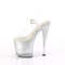 Босоніжки Pleaser Enchant-708T-LT на підборах 8 дюймів, босоніжки з підсвічуванням на щиколотці 3 3/4 дюйма з ремінцем на щиколотці та світлодіодним підсвічуванням, прозорі/сріблясті