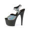 Босоніжки Pleaser Adore-708N-DT *7 дюймів на підборах, 2 3/4 дюйма з ремінцем на щиколотці, сірі/чорні