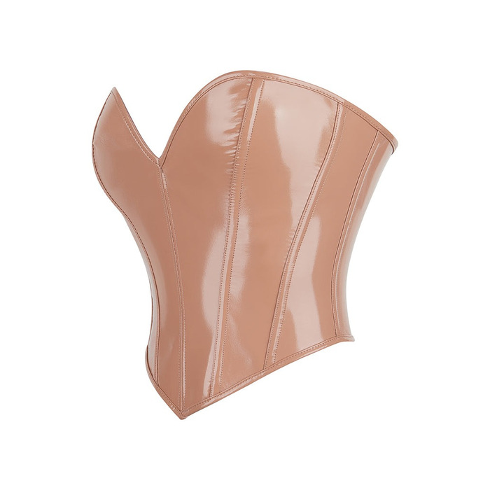Корсет Star Night из лакированной кожи, на шнуровке, бежевый, M (без коробки)