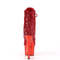 Ботильоны Pleaser Adore-1020CHRS *Каблук 7 дюймов, 2 3/4 дюйма, декорированная подошва PF RS, молния сбоку, красные/красные хромированные