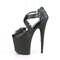 Босоножки Pleaser Flamingo-865, каблук 8 дюймов, 4-дюймовый PF, открытый носок, закрытый задник, черная веганская кожа/черный