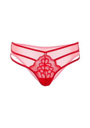 Трусики кружевные Daring Intimates с декоративными ремешками, красные